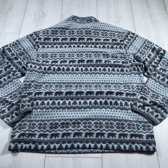 Chubbies Men’s XL The Bear Hug Quarter Zip Fleece Pullover Blue Grey Christmas - Picture 6 of 11